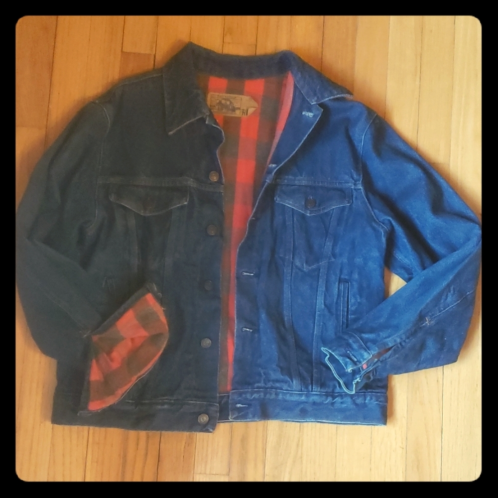 Vintage Plain Pockets Denim Jean Jacket Size 42 R